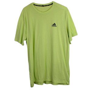 Adidas Shirt 2XL Mens Aeroready Neon Green Short Sleeve Athletic Crew Neck